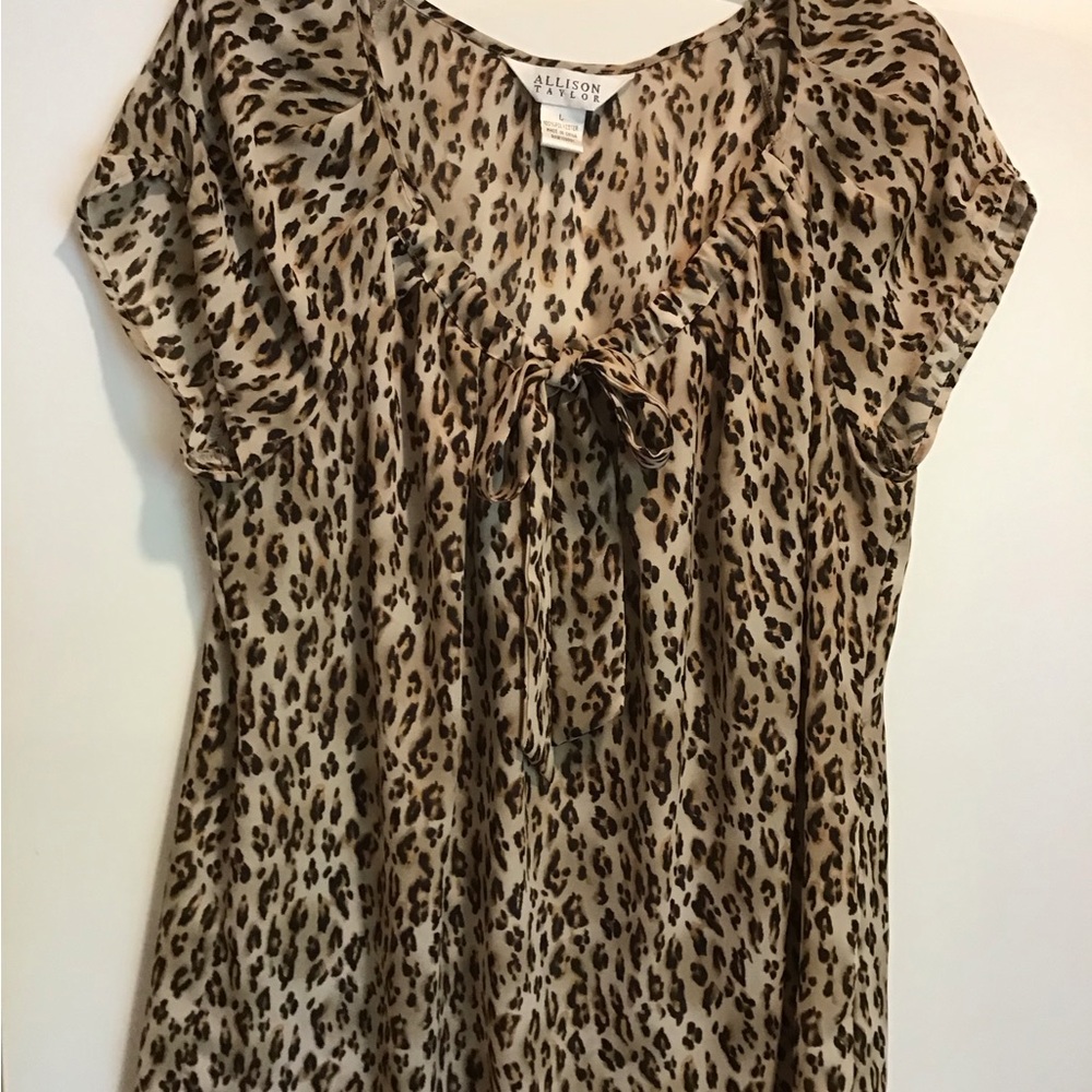 Allison Taylor Brown Tie Front Blouse